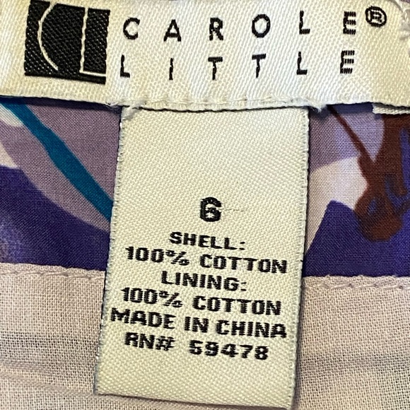 Carole Little Sleeveless Floral Midi Dress in Teal, Purple & Cream - Picture 8 of 9